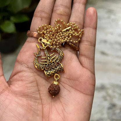 Spiritual Necklace Shiva Trishul damaru Necklace